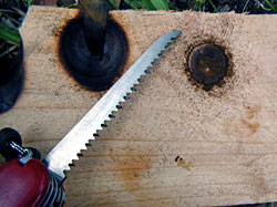 Bow Drill Fire Kit - New Hole Burned In